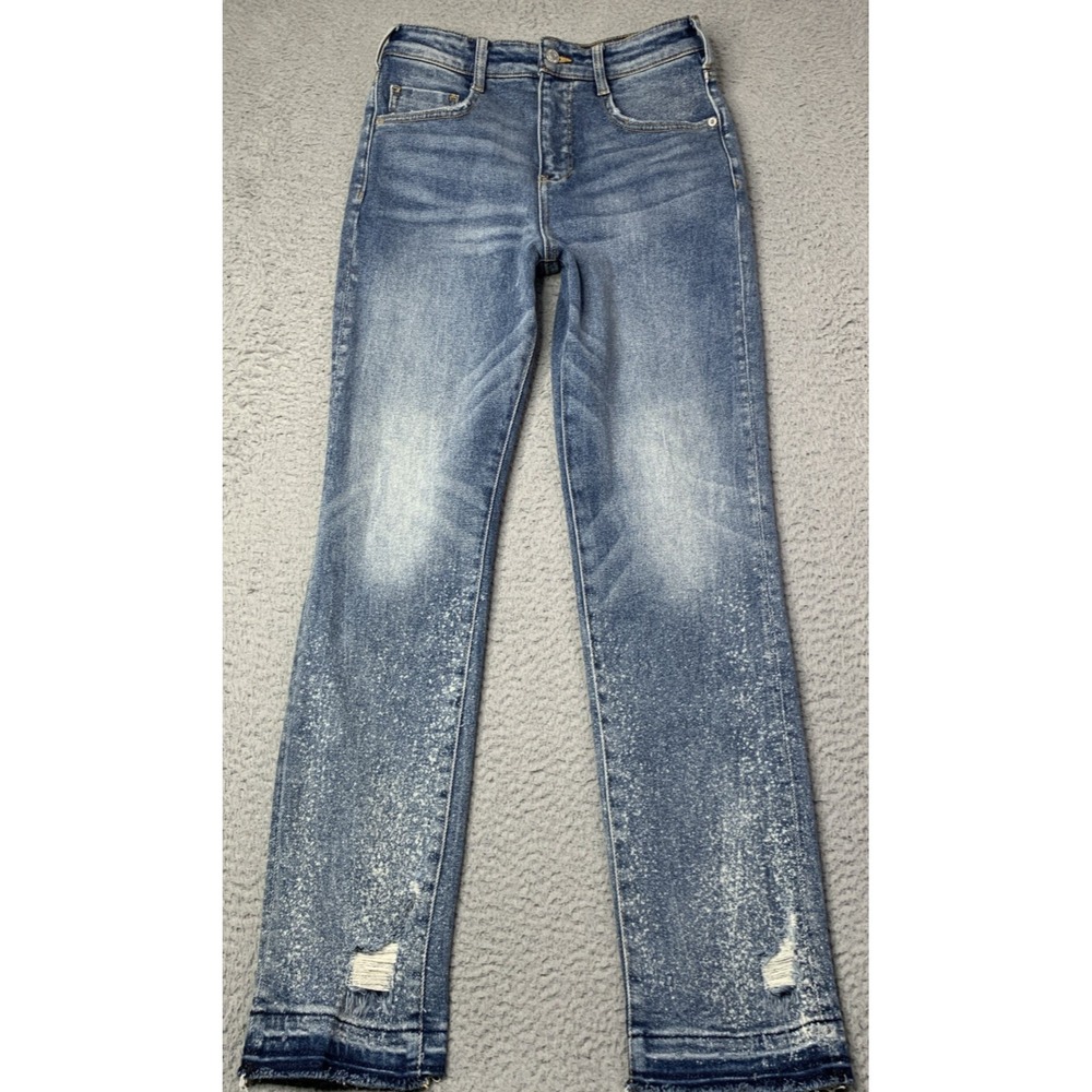 Pilcro Anthropologie Jeans Womens 26 The Cigarette High-Rise Distressed Paint